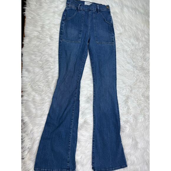 Frame Denim Le Flare De Francoise Jeans Sunnyslope Blue Flare Size 27 High Rise - Picture 3 of 12